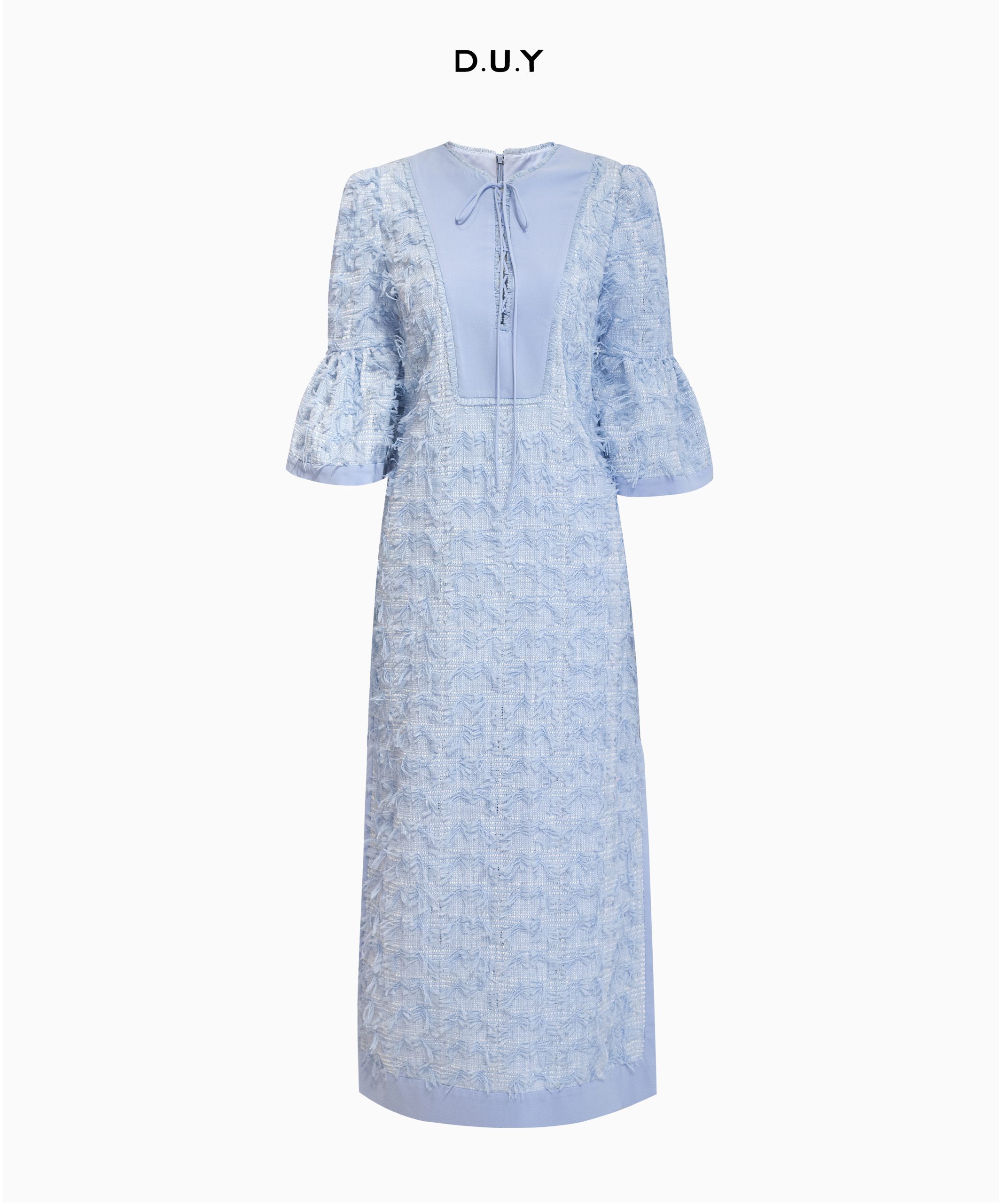 ĐẦM TWEED PHỐI CỔ