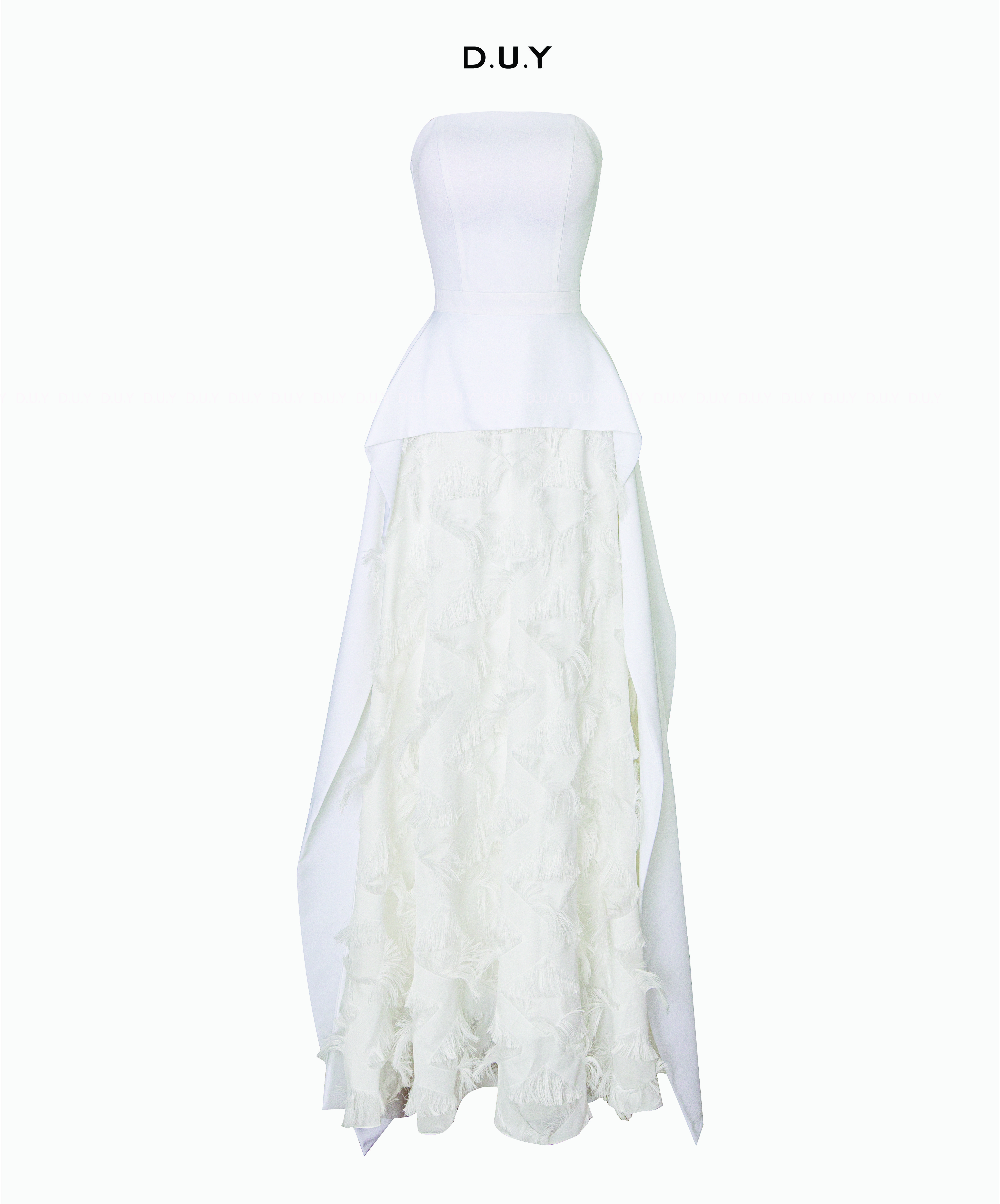 ĐẦM CÚP PEPLUM PHỐI LÔNG