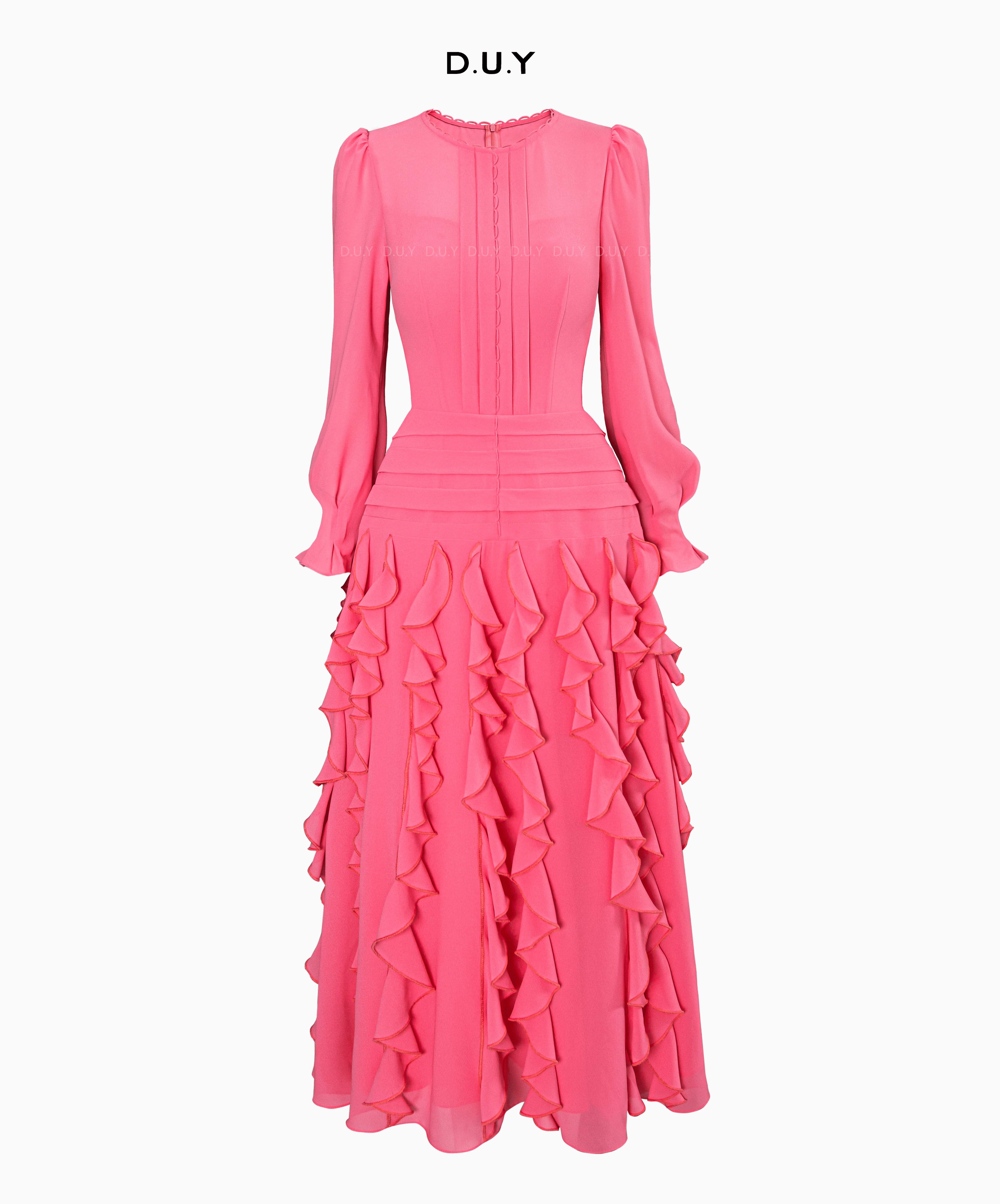ĐẦM CHIFFON HỒNG DÂU