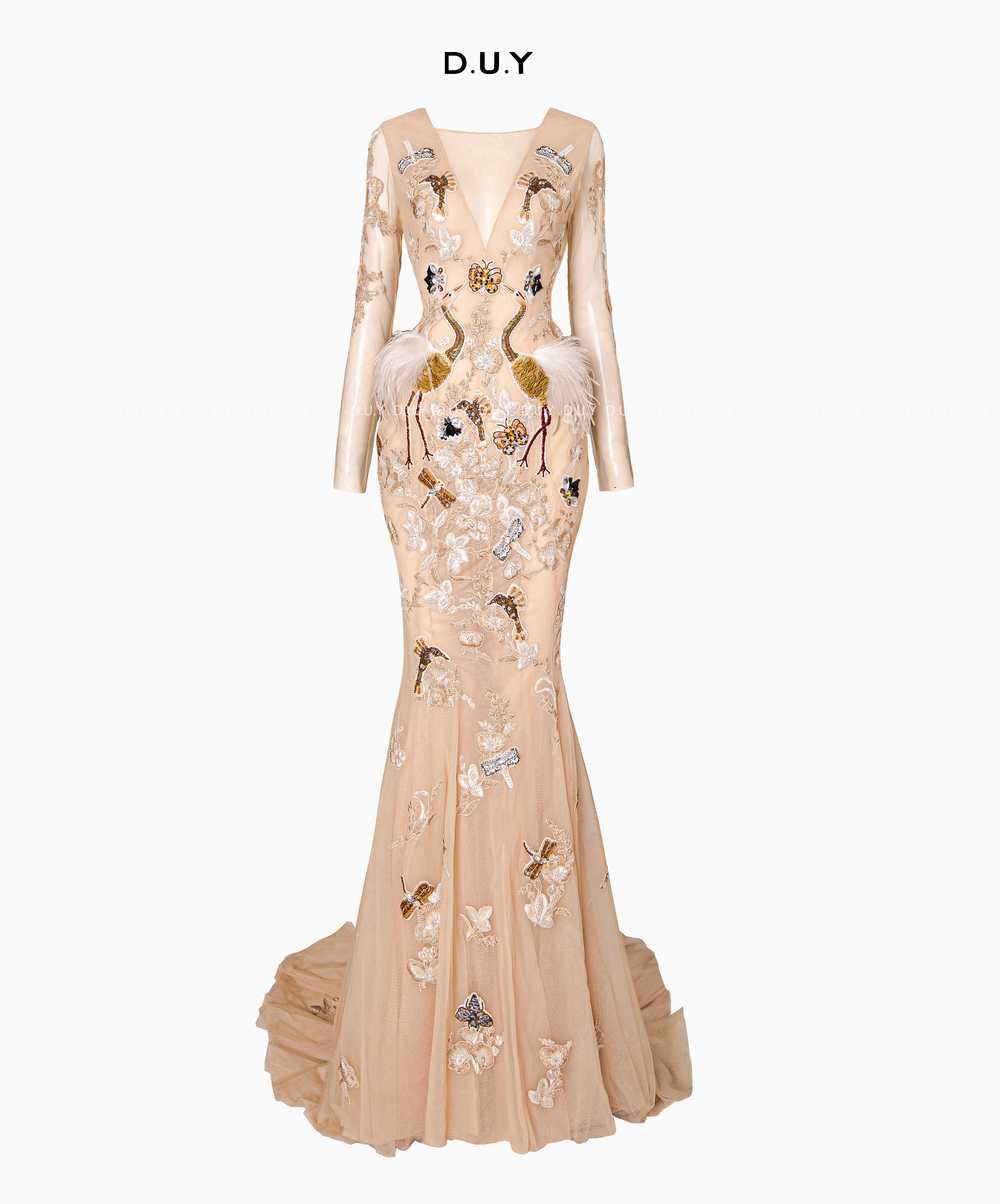 ĐẦM DẠ HỘI TULLE CHIM HẠC